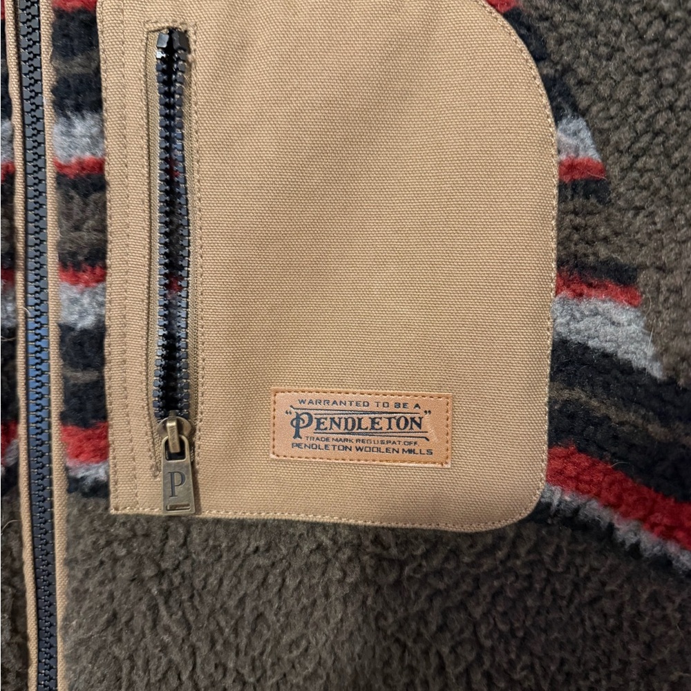 Pendleton Brown and Tan Bomber Jacket - image 3